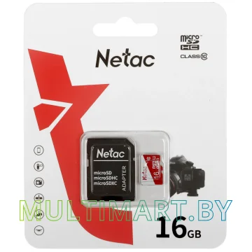 Карта памяти Netac P500 ECO microSDHC 16GB с адаптером (NT02P500ECO-016G-R)